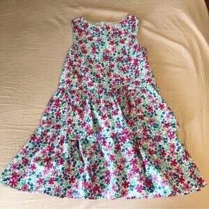 J.Crew Factory Girls Size 7 Sleeveless Tiered Floral Dress